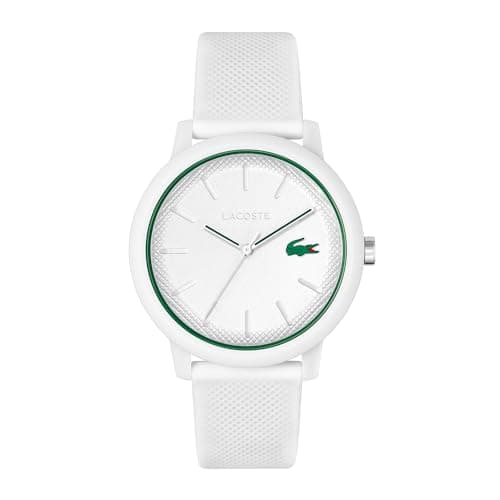 Lacoste Analog Quarzuhr für Herren Kollektion LACOSTE.12.12 mit Weisses Silikonarmband - 2011169