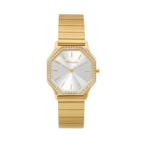 Tamaris Damenuhr, Elegante Damen Armbanduhr mit Zirkoniasteinen und selbstkürzbarem Metallband, 3ATM Wasserdicht