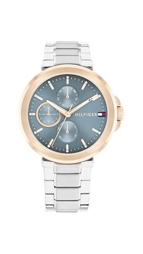 Tommy Hilfiger Multi Zifferblatt Quarz Uhr für Damen mit Silbernes Edelstahlarmband - 1782754