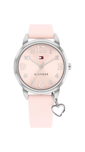Tommy Hilfiger Uhr mit DREI-Zeiger-Quarzwerkfür die Jugend mit Pinkes Silikonarmband - 1720044