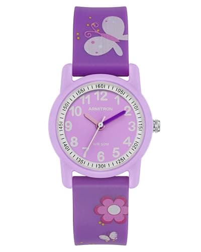 Armitron Sport Kids Easy to Read Patterned Resin Strap Watch, 27/1004 Purple