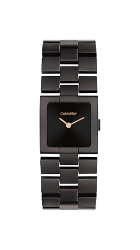 Calvin Klein Zwei-Zeiger-Quarzwerk-Uhr für Damen Kollektion CK Meridian mit Schwarzes Edelstahlarmband - 25100091
