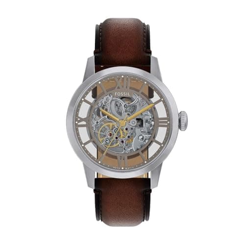 Fossil Townsman Herrenuhr, Automatik-Dreizeigerwerk mit Edelstahl- oder Lederarmband