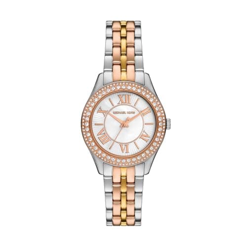 Michael Kors Harlowe Watch für Damen, Quarz-Dreizeigerwerk mit Edelstahl- oder Lederarmband