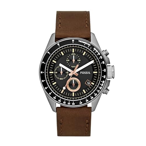 FOSSIL Herrenuhr Decker, 44mm Gehäusegröße, Quarz-Chronographenwerk