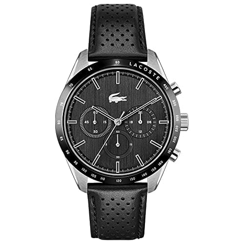 Lacoste Chronograph Quarz Uhr für Herren mit Schwarzes Lederarmband - 2011109