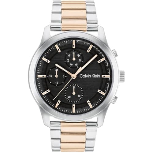 Calvin Klein Multi Zifferblatt Quarz Uhr für Herren mit Zweifarbiges Edelstahlarmband - 25200210