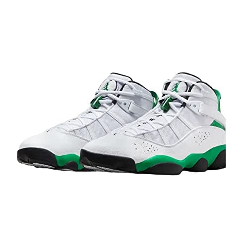 Jordan Herren 6 Ringe Basketballschuhe 322992-012, Weiß/Schwarz/Glücksgrün, 6