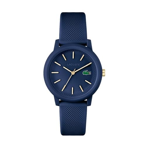 Lacoste Analog Quarzuhr für Damen Kollektion LACOSTE.12.12 mit Marinblaues Silikonarmband - 2001271