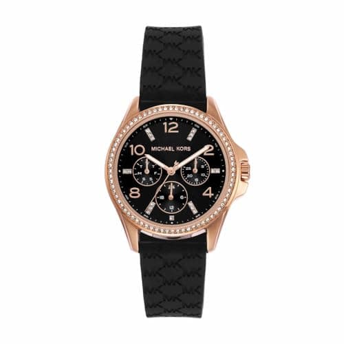 Michael Kors Pilot Watch für Damen, Quarz-Multifunktionswerk mit Silikonarmband