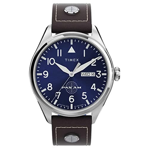 Timex Herren Quarz Uhr mit Leder Armband Pan Am