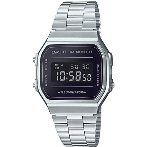 CASIO Unisex Erwachsene Armbanduhr Digital Quarz Edelstahl A168WEM-1EF