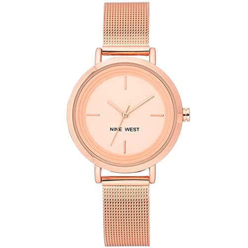 Nine West Women's Mesh Bracelet Watch Pink