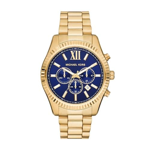 Michael Kors Lexington Watch for Men, 44mm Quartz Chronograph Movement with Stainless Steel Strap