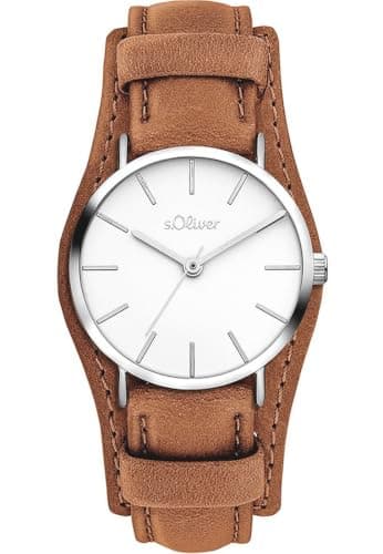 s.Oliver Damenuhr - Rund - Silber - 30 mm - Elegante Damenuhr aus Metall mit Quarzwerk - 3 ATM wasserdicht - Kratzfest