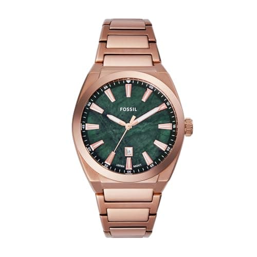 Fossil Herren Analog Quarz Uhr mit Edelstahl Armband FS6074