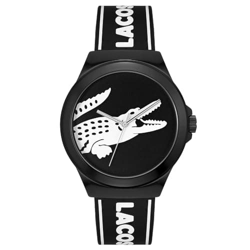 Lacoste Analog Quarzuhr für Herren Kollektion NEOCROC mit Schwarzes Silikonarmband - 2011185