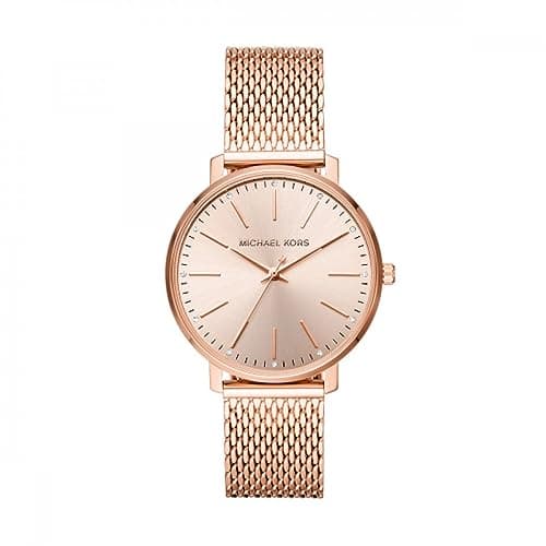 Michael Kors Damenuhr Pyper, 38 mm Gehäusegröße, Dreizeigerwerk, Edelstahlarmband