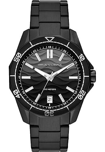 Armani Exchange Watch for Men, Quartz Three Hand Date Movement and 44mm Case Size with Stainless Steel or Silicone Strap
