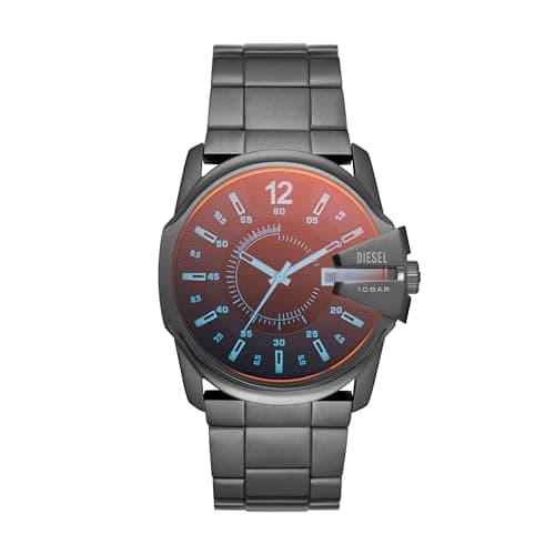 Diesel Herrenuhr Master Chief, Chronographenwerk, 43mm Gunmetal Edelstahlgehäuse mit Edelstahlarmband, DZ1965