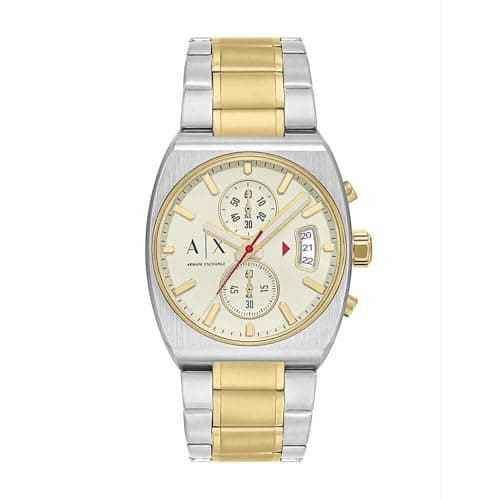 Armani Exchange Uhr für Herren, Quarz Chronographenwerk und 40 mm Gehäusegröße mit Edelstahlarmband