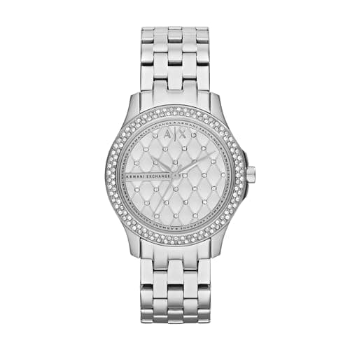 Armani Exchange Watch for Women, Quartz Three Hand Movement and 36mm Case Size with Stainless Steel Strap