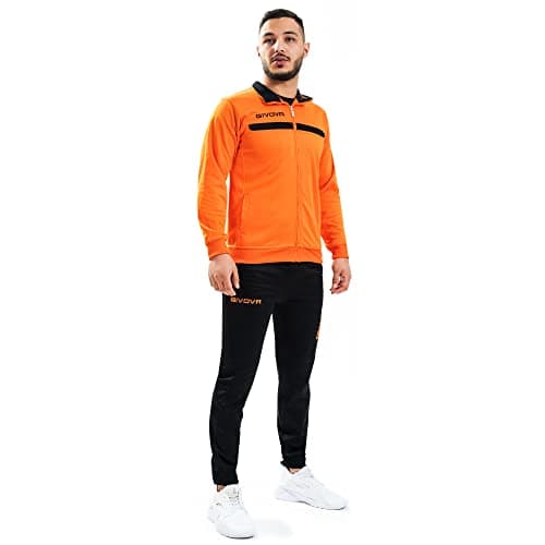 Givova, anzug givova eins full zip, orange/schwarz, 3XS