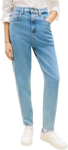 Tommy Jeans Damen Jeans Hose Mom Jean High Waist, Blau (Denim Light), 25W/32L