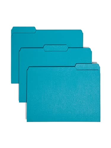 Smead Innenordner 1/3-Cut Tab, Briefgröße, blaugrün, 100 Stück pro Box (10291)