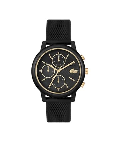 Lacoste Multi Zifferblatt Quarz Uhr für Herren Kollektion Lacoste.12.12 Move mit Schwarzes Silikonarmband - 2011469