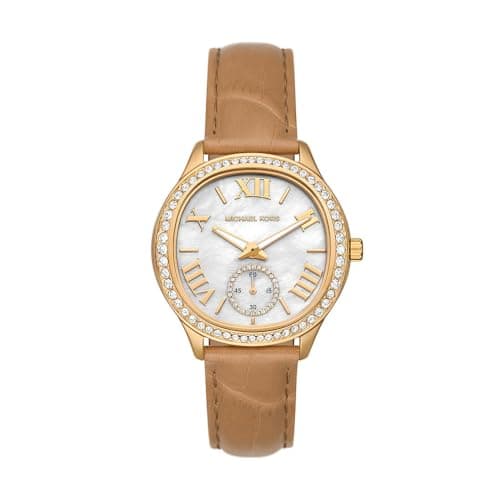 Michael Kors Sage Watch for Women, Quartz Three Hand Movement with Stainless Steel or Leather Strap