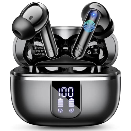 W70 Pro Bluetooth Kopfhörer In-Ear, Bluetooth 5.4 Wireless Earbuds mit HiFi-Sound, Sport Ohrhörer mit 4 Mik ENC für klare Anrufe, 46H Akkulaufzeit, LED-Anzeige, IPX7 Wasserdicht, iOS Android. Schwarz