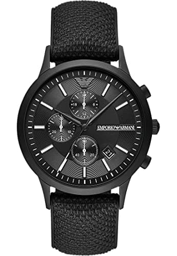 Emporio Armani Herrenuhr Chronograph Edelstahl schwarz, AR11457