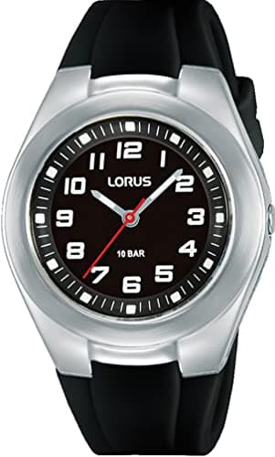 Lorus Unisex Analog Quarz Uhr mit Silikon Armband RRX75GX9, Schwarz