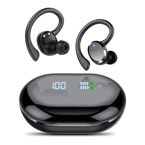Bluetooth Kopfhörer Sport, Kopfhörer Kabellos Bluetooth 5.4 mit 4 ENC Noise Cancelling Mic, Kabellose Kopfhörer Hi-Fi Stereo Tiefer Bass Wireless Earbuds, IP7 Wasserdicht Ohrhörer LED Anzeige
