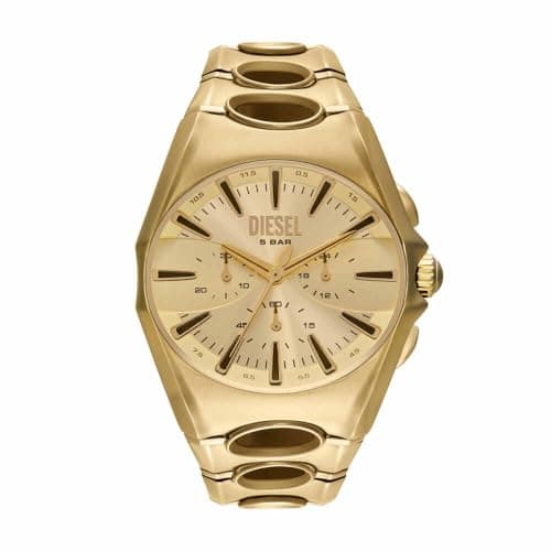 Diesel D-Curve Watch for Men, Quartz Chronograph Movement with Stainless Steel, Leather or Silicone Strap