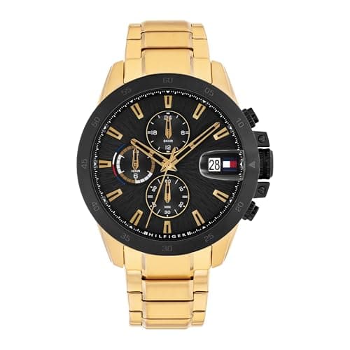 Tommy Hilfiger Uhr Mit Zwei Zeitzonenfür Herren mit Goldfarben Edelstahlarmband - 1792199