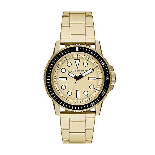 Armani Exchange Dreizeiger-Edelstahluhr für Herren, 44 mm Gehäusegröße mit Edelstahlarmband