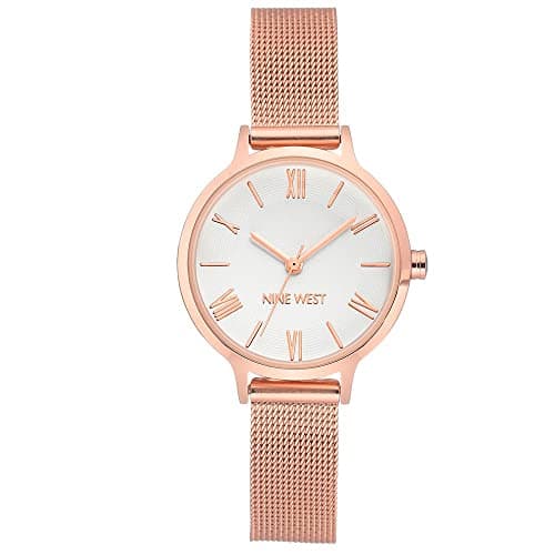 NINE WEST Women's Mesh Bracelet Watch Rose Gold