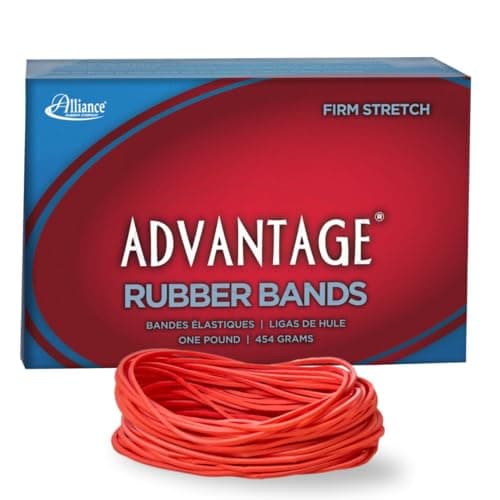 Alliance Rubber 96255 Industrial Quality Size #22 Red Packer Bands, 1 lb Box Contains Approx. 620 Non-Latex Heavy Duty Bands (5" x 1/16", Red)
