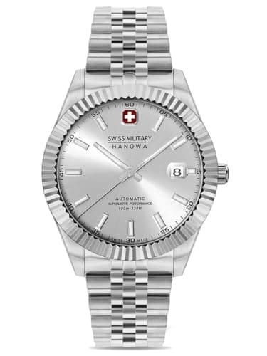 Swiss Military Hanowa SMWGL0002104 Diligenter Herrenuhr Automatik 41 mm Swiss Made Silberfarben Edelstahl 10 ATM Saphirglas Sichtboden