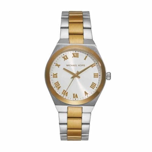 Michael Kors Lennox Watch for Women, Silver Tone Quartz Three Hand Movement with Stainless Steel Strap