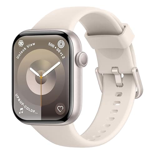 Smartwatch Damen Herren, 1,85" HD Touch Fitnessuhr mit Telefonfunktion, 140+Sportmodi Smart Watch Fitness Tracker mit Pulsmesser Schlafmonitor Schrittzähler, IP68 Wasserdicht Sportuhr iOS Starlight