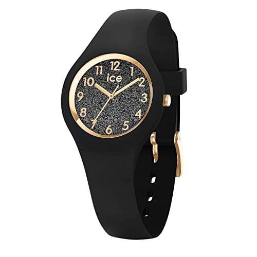 Ice-Watch - ICE glitter Black Numbers - Schwarze Damenuhr mit Silikonarmband - 015347 (Extra small)
