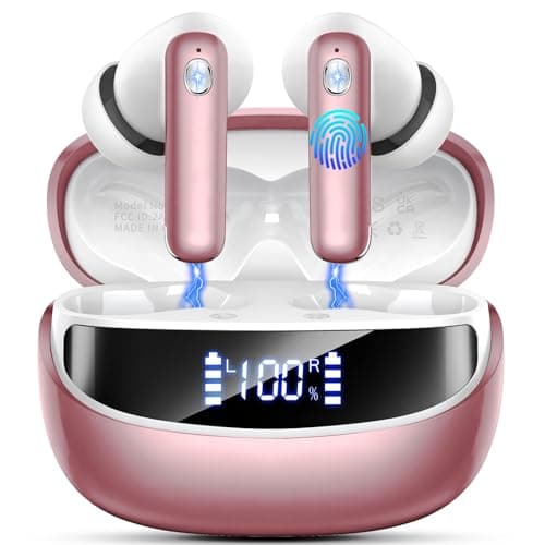 Nerunsa Kabellose Kopfhörer Bluetooth 2026, In Ear Ohrhörer mit 50 Std Spielzeit, ENC Noise Cancelling Mics, wasserdicht, LED-Anzeige – ideal als Bluetooth Kopfhörer für Sport und Alltag